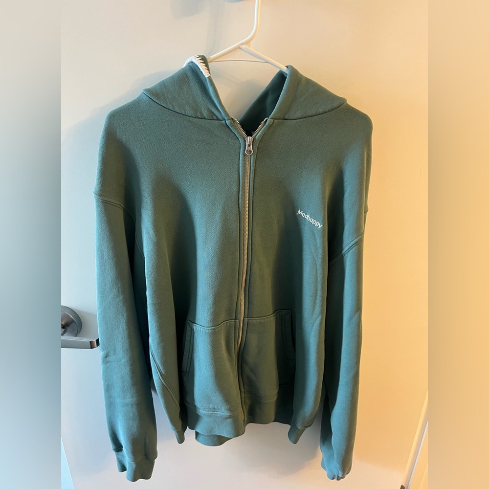 Green Madhappy Zip Up Hoodie